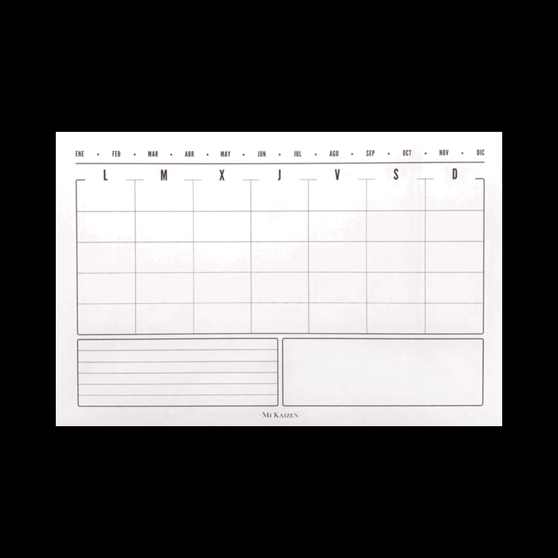 Zen Mensual Horizontal - Mi Kaizen