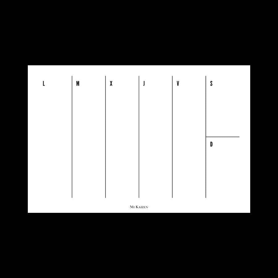 Zen Semanal Horizontal - Mi Kaizen